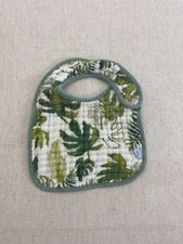 Little Unicorn Baby Bib Boys One Size Green Leaf Print Feeding Bib