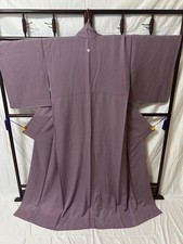 Japan Kimono Iromuji Solid mauve crepe with a subtle texture pattern Pre-owned