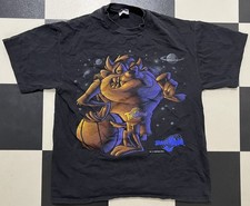 Vintage 1996 Space Jam Taz T-Shirt Warner Bros Hanes Heavyweight Size L Flawless