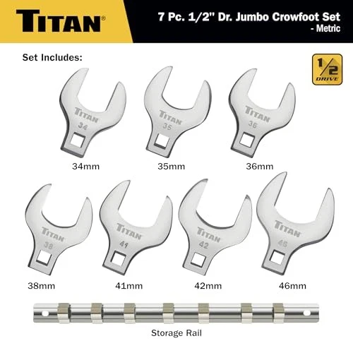 Juego de llaves métricas de pie de gallo de 7 piezas de 34 mm a 46 mm acero cromo vanadio Foto 2 de 4