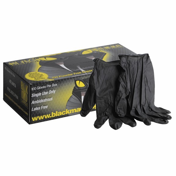 Gants nitrile jetable noir M T7/8 Black Mamba boite de 100 pieces