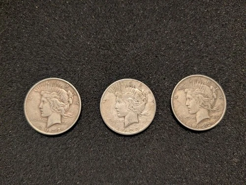 Lot Of 3 - Peace Morgan Silver Dollars 90% Silver AU