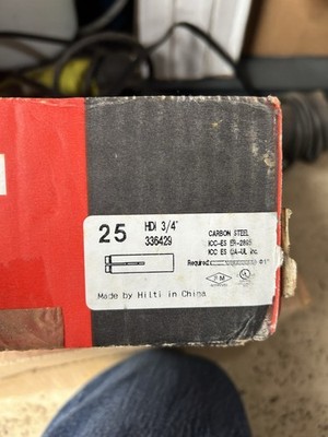 3/4 Hilti Drop In Anchors for Concrete Anchors