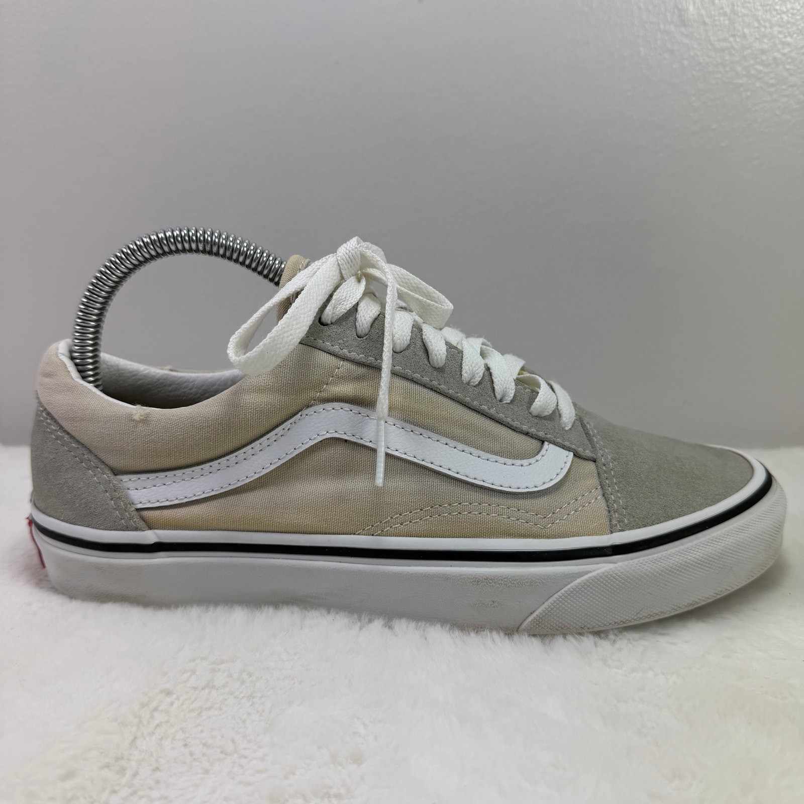 Vans Old Skool Beige Ivory Canvas Suede Low Top Sneakers W8.5 M7