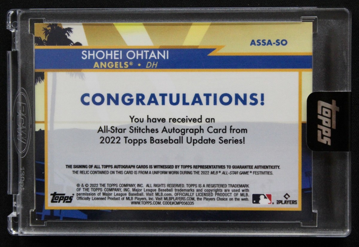 大谷翔平　topps 2022 AllStar StitchesJersey 2022 Topps Update SHOHEI OHTANI All-Star Game Insert Angels