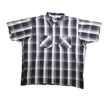 Ben Davis Half Zip Short Sleeve Plaid Work Shirt Made in USA Men's Size 3XL