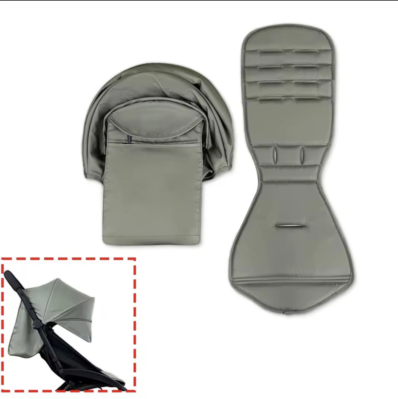 New Compatible With Stokke/Babyzen Yoyo Colour Pack - Olive - Newest Edition