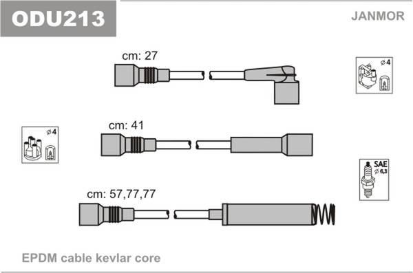 Janmor ZüNdleitungssatz ODU213 FüR Opel Cc C89 J89 Vectra Calibra Corsa Tr S83-image