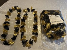 10 Hawaiian Flower Garland. Black & Gold. Tropical Party