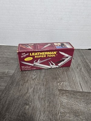 The Original Leatherman Super Tool 1996 NOS In Box with Leather Belt Sheath