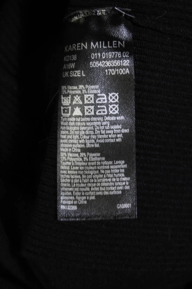 Vestido suéter Karen Millen feminino manga longa gola simulada preto marrom tamanho grande - Imagem 4 de 4