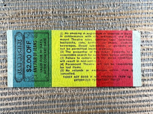 The Pretenders 1981 Unused Concert Ticket Message of Love Tour Portland Oregon - Picture 2 of 2