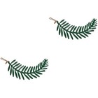 4 pcs  Simulated Green Leaf Hanging Plaque Coffee Shop Bakery Door Hanging Decor
