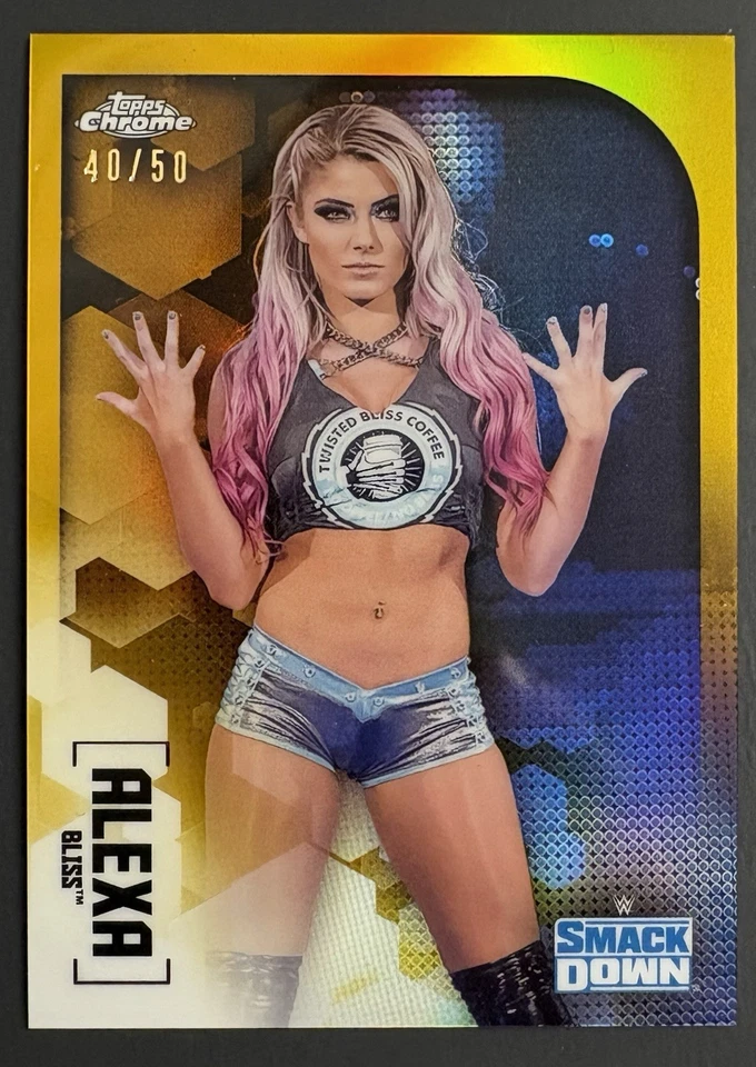 2020 WWE Topps Chrome Alexa Bliss Gold Refractor/50 - Image 4 of 4