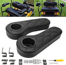 Golf Cart Flip Armrest with Cup Holder, No Drilling Required, for Club Car/Ezgo/