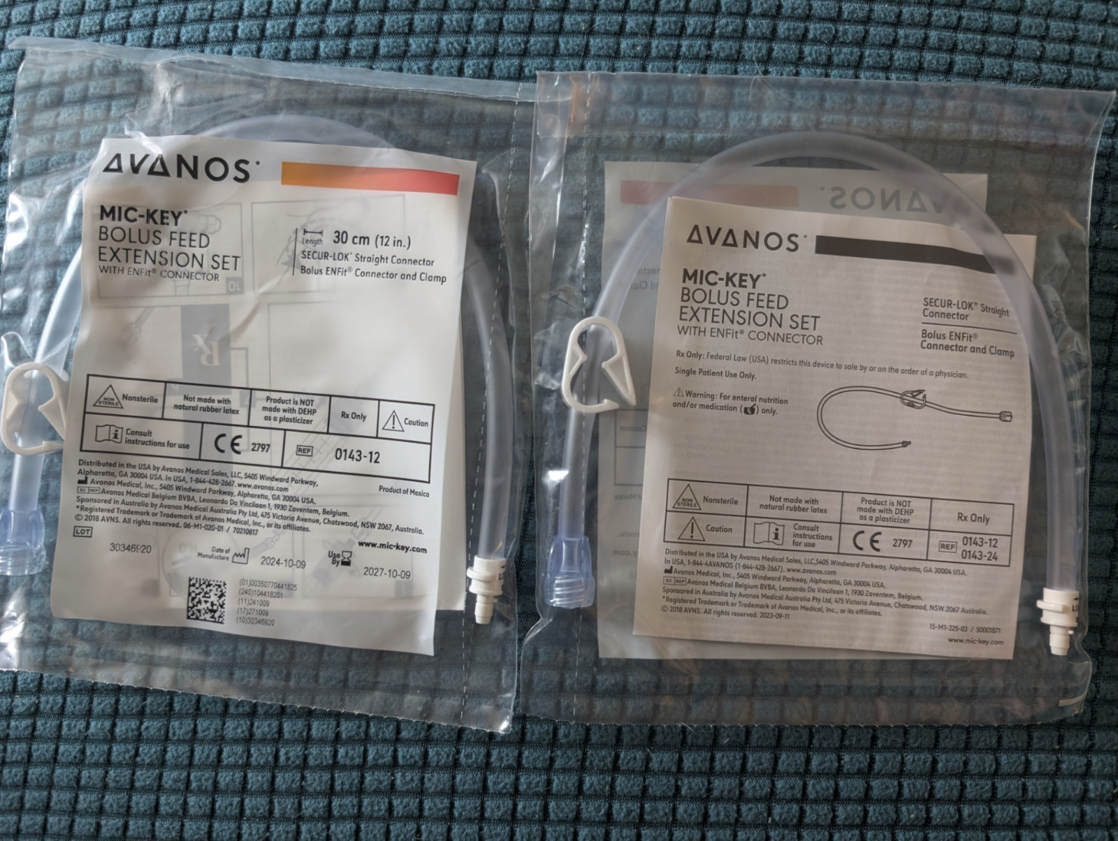 Lot of 10x New AVANOS 0143-12 MIC-KEY CONTINUOUS FEED EXTENSION SETS