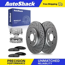 Rear Drilled Slotted Brake Rotors Ceramic Pads Calipers Red for Chrysler 200