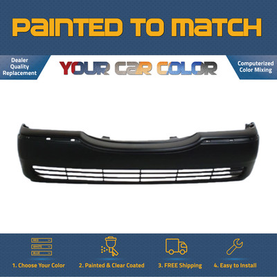 New for 2007-2010 Lincoln Town Car W/O Fogs Front Bumper Painted to Match