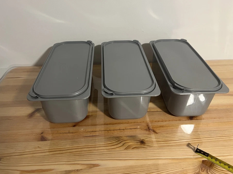 Set of 3 for £5    5L Food Grade Plastic tubs Containers Airtight Lids. USED VGC - Image 2 of 4