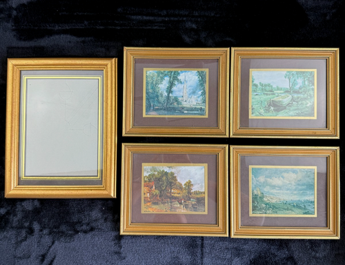 Vintage John Constable Matted Landscape Prints & Ornate Gold Frames Set ...