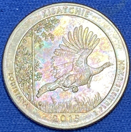 2015-D Kisatchie Louisiana ATB Quarter Rainbow Toned Coin AU #6 - Picture 13 of 13