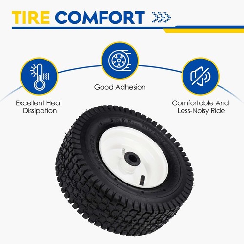 New Air Filled Lawnmower Tires on Wheel 13x5.00-6", 3" Centered Hub, 3/4" Gre... - Picture 3 of 8