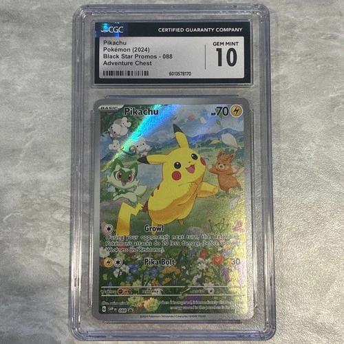2024 POKEMON BLACK STAR PROMOS ADVENTURE CHEST #088 PIKACHU CGC 10 GEM MINT