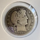 1894-S SAN FRANCISCO MINT BARBER HALF DOLLAR 2072