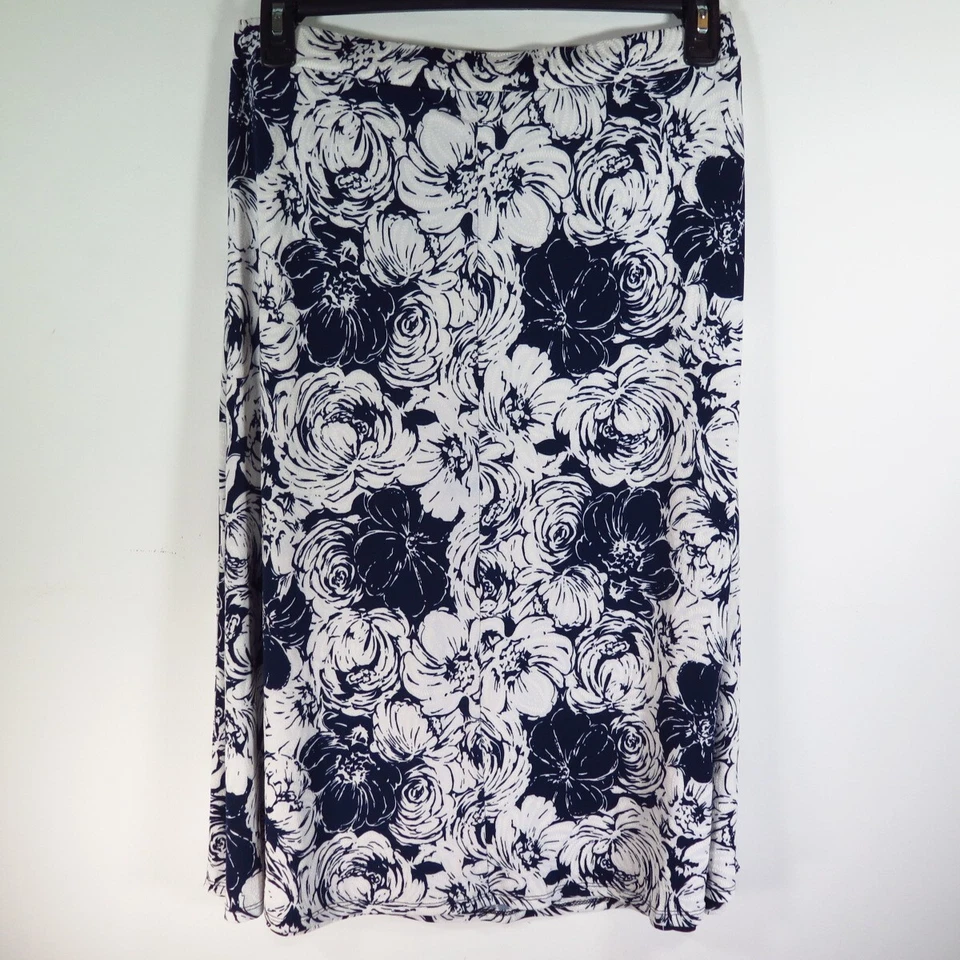 Maxi Falda Larga Modesta Estampado Floral Azul Blanco Emi & Joe Talla XL Mezcla de Poliéster Foto 4 de 4