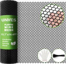 Unves 15.7IN X 16.4FT Plastic Chicken Wire Fencing Mesh, Hexagonal Chicken Wire 1.28 per foot