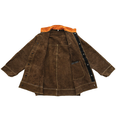 Cowhide Leather Welding Jacket, Flame-Resistant Heavy Duty Welder