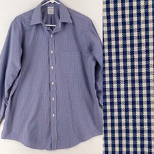 Brooks Brothers Dress Shirt Mens 16-2/3 Regent Fit Blue Check Non Iron