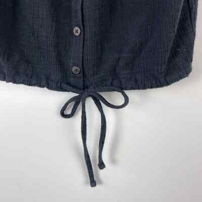 Madewell (XS) Off Shoulder Button Front Top Black | eBay