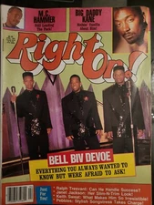 Vintage Right On Magazine Featuring Bell Bev Devoe April 1991