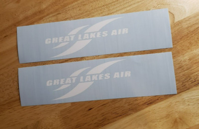 great lakes air  air compressor replacement decal pair (2)  12x4.5'' white USA