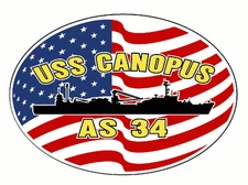 USS CANOPUS AS 34 Oval Decal / Sticker Military USN U S Navy MADE IN U.S.A. S07