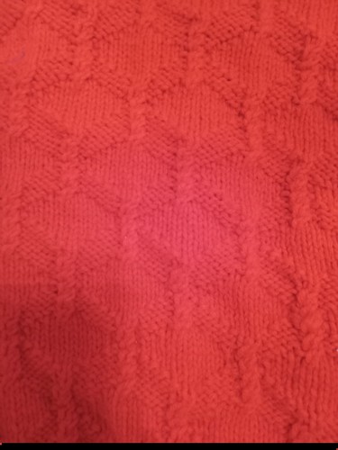 Hand Knit Childs Red Cable Sweater, Unisex, Size 4-6 - Picture 4 of 4