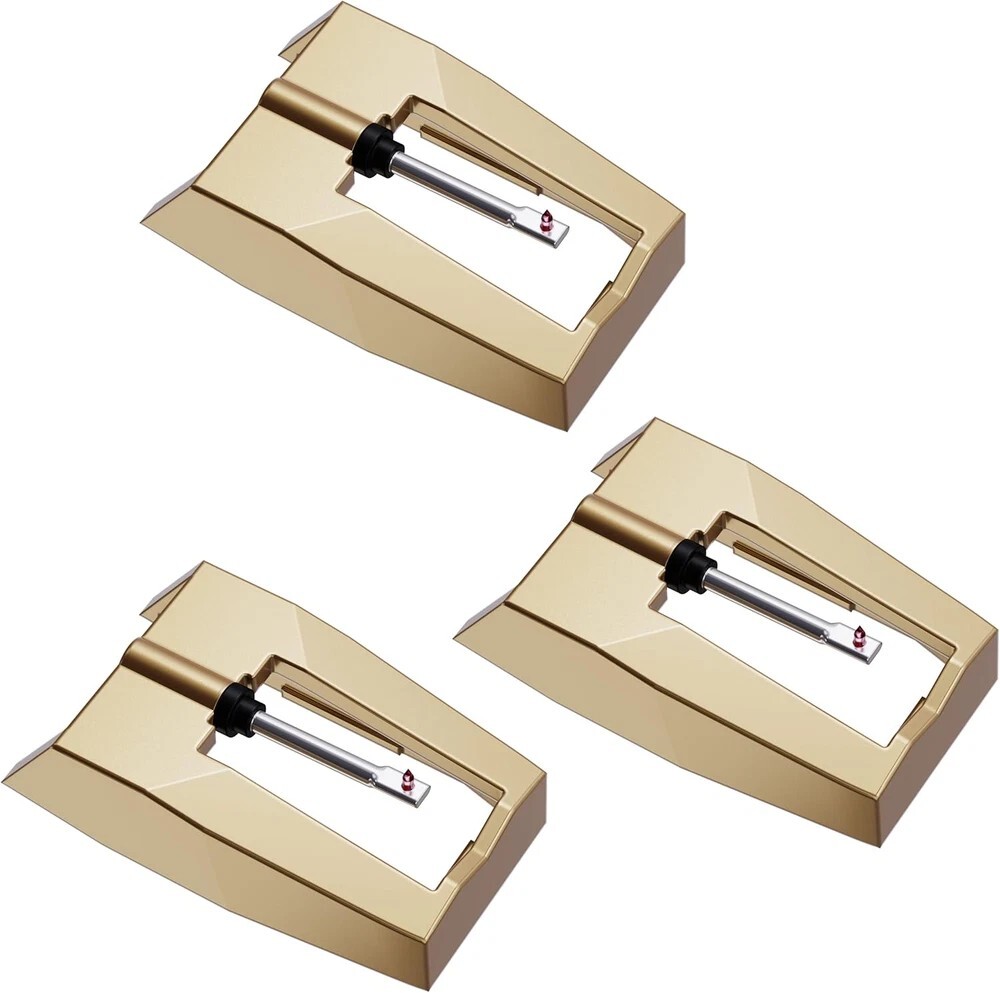 Golden Record Player Needle with 3-Pack Diamond Stylus Replacement