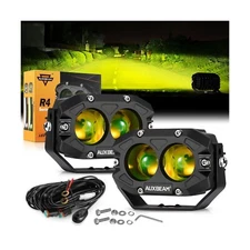 Auxbeam 4In 60W Amber Fog Lights, Amber Led Pods Super Bright Spot Beam Offro...