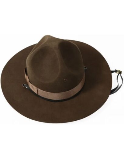 Trooper Brown Drill Sergeant Wool Felt Campaign Hat Size 7-3/4 BY ROTHCO
