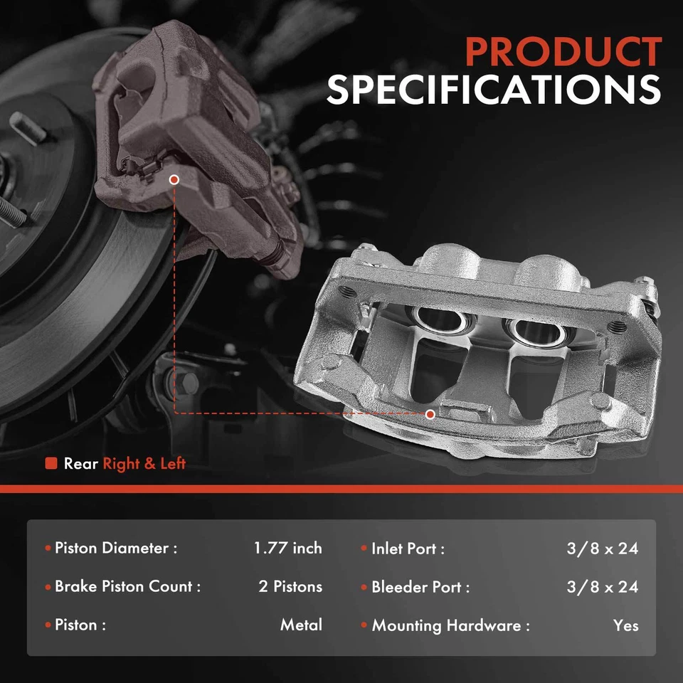 Par de pinzas de freno traseras para Ford F-250 Super Duty F-350 Super Duty 2013-2022 Foto 2 de 4