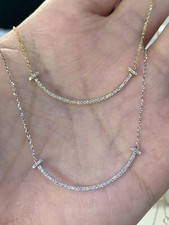 0.30Ct Lab Created Diamond Round Smile Pendant 14K White Gold Finish 18'Chain