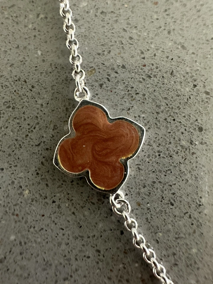 Collar de cadena margarita marrón marino largo temprano Lauren G. Adams Foto 2 de 4