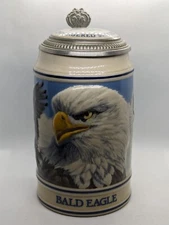 VTG 1989 Anheuser Busch Endangered Species Bald Eagle Budweiser Beer Stein w/Lid