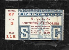 November 22, 1947 USC vs U.C.L.A.  Football Ticket Stub