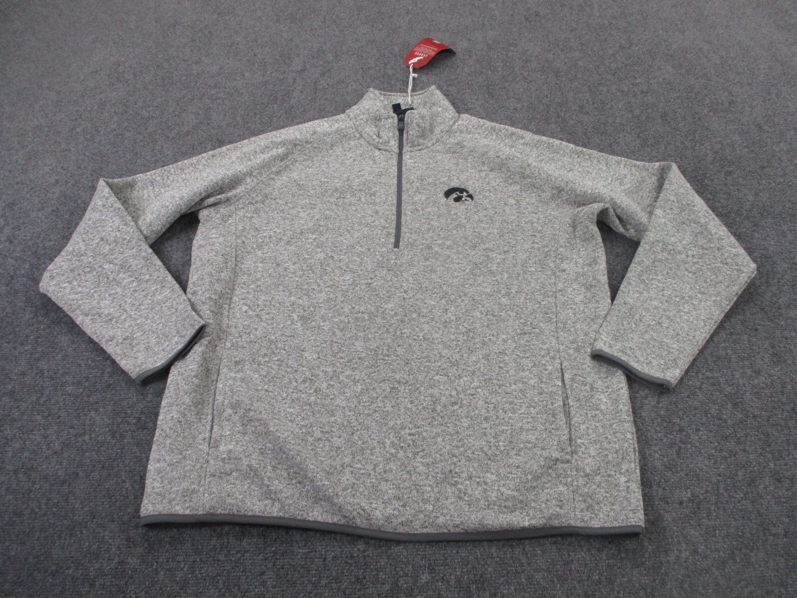 Iowa Hawkeyes Football Logo Jacket Mens XL Gray Sweater NEW