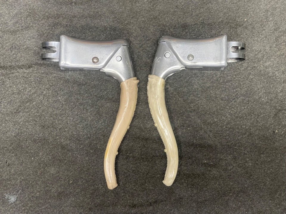 Vintage Mafac Brake Levers NO Hoods Made in France White Lever Covers
