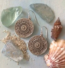 New Artisan Sterling Silver Sundance Charm hammered Earrings jewelry