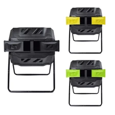 EJOWX 43 Gallon Compost Tumbler Tumbling Composter Bin Compartment Waste Bin 