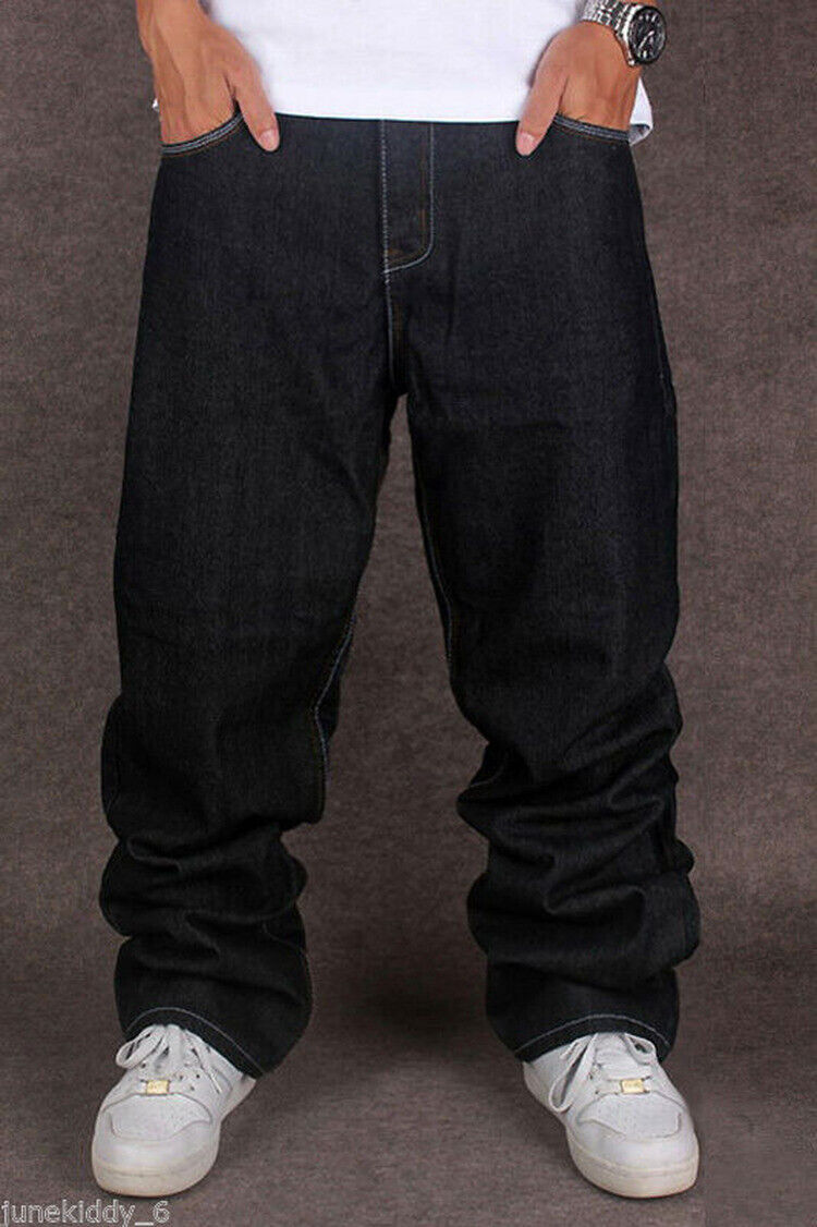 Buy Men's Hip Hop Dark Blue Baggy Cargo Jeans Online | SNITCH